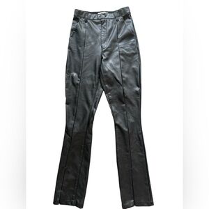 Abercrombie and Fitch the skinny ultra high-rise leather like front slit sz 27/4